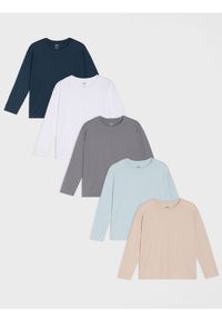 Sinsay - Bawełniane koszulki basic 5 pack - granatowy. Kolor: niebieski. Materiał: bawełna #1