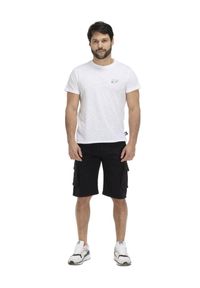 LEONE 1947 APPAREL - T-shirt męski z efektem sprania plaży. Kolor: biały. Materiał: tkanina. Sport: fitness