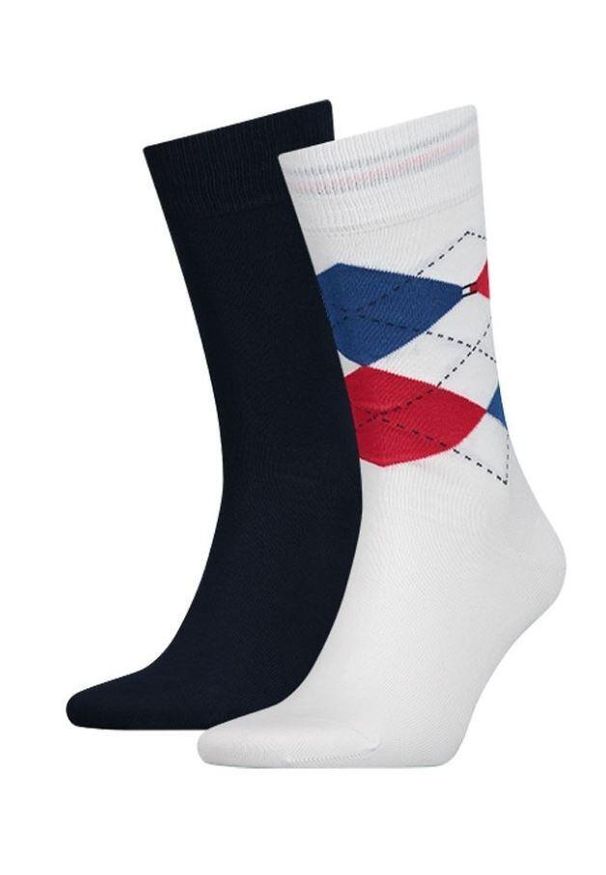 ZEAGLE - Skarpetki męskie Tommy Hilfiger - Zestaw 2 par bawełnianych 39-42. Kolor: wielokolorowy. Materiał: elastan, poliamid, bawełna