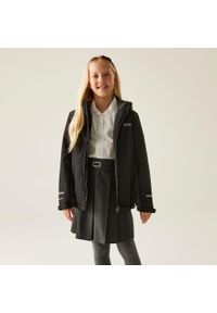 Regatta - Kurtka dziecięca przejściowa przeciwdeszczowa Hurdle. Kolor: czarny. Materiał: materiał, puch. Styl: sportowy #2