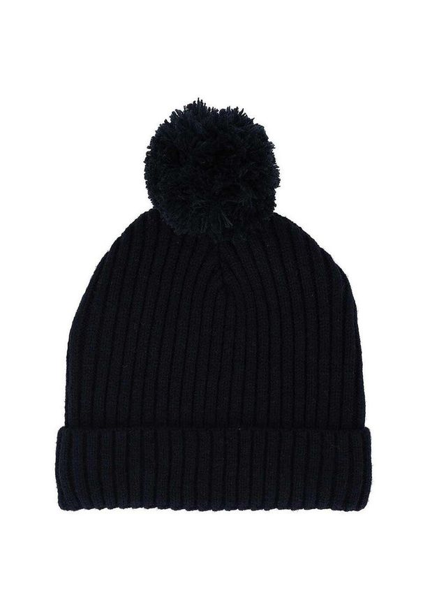 HEAT KEEPER - Czapka dla dzieci Baby Prążkowana + Pompon. Kolor: niebieski. Materiał: poliamid, wiskoza, poliester. Sezon: zima