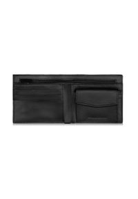 Ochnik - Skórzany czarny portfel męski z monogramem. Kolor: czarny. Materiał: skóra. Wzór: aplikacja #4