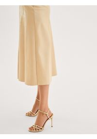 Kazar - Złote sandały z przeplatanymi paskami. Zapięcie: pasek. Kolor: złoty. Materiał: skóra. Wzór: paski. Obcas: na obcasie. Styl: elegancki, wizytowy. Wysokość obcasa: wysoki #3