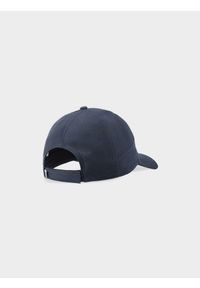 4f - Czapka z daszkiem strapback dziecięca - czarna. Kolor: czarny. Materiał: materiał, syntetyk. Sezon: lato. Styl: sportowy