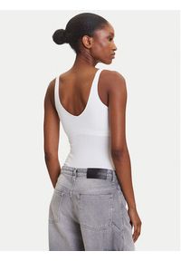 Hunkemöller Body 302039 Biały Slim Fit. Kolor: biały. Materiał: bawełna