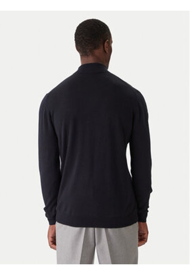 Karl Lagerfeld - KARL LAGERFELD Golf 655002 554399 Granatowy Slim Fit. Typ kołnierza: golf. Kolor: niebieski. Materiał: wełna