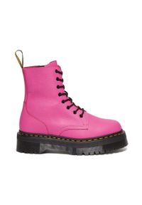 Dr. Martens workery skórzane Jadon damskie kolor różowy na platformie DM31295717. Nosek buta: okrągły. Zapięcie: sznurówki. Kolor: różowy. Materiał: skóra. Obcas: na platformie #1