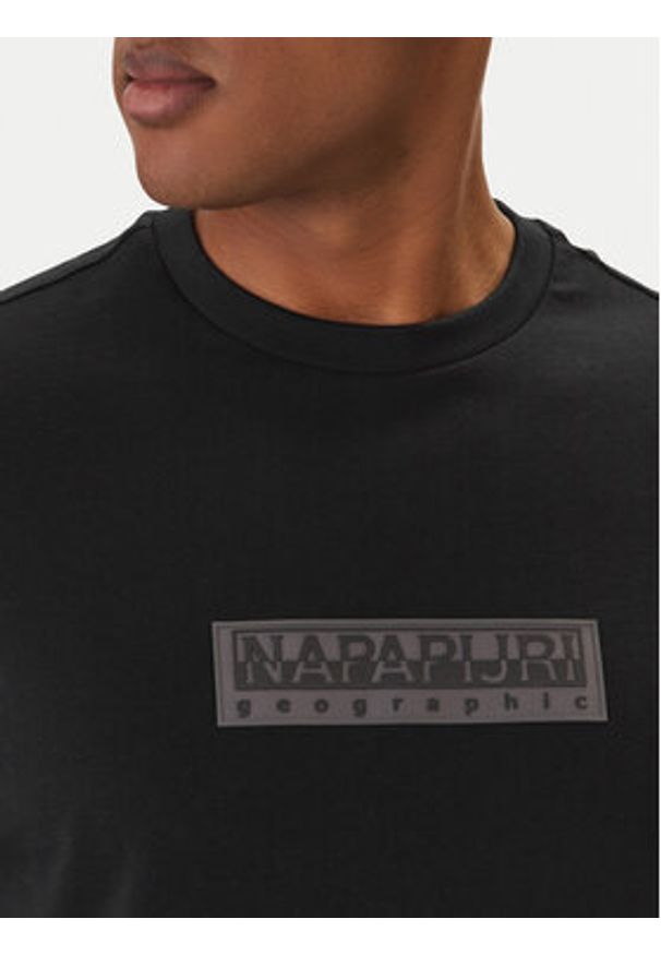 Napapijri T-Shirt S-Box Logo NP0A4IFL Czarny Regular Fit. Kolor: czarny. Materiał: bawełna