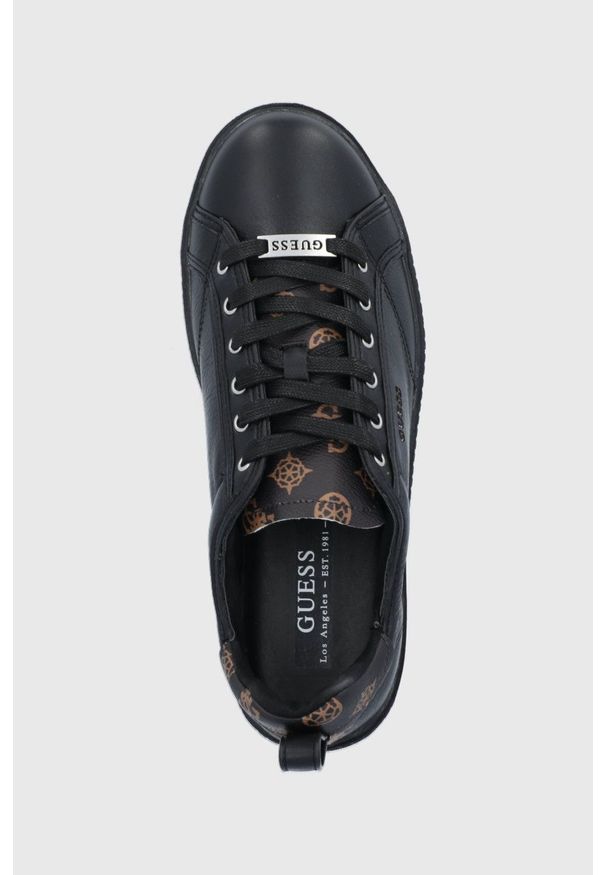 Guess - Buty. Nosek buta: okrągły. Zapięcie: sznurówki. Kolor: czarny. Materiał: guma