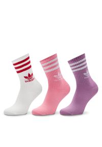 Adidas - Zestaw 3 par wysokich skarpet damskich adidas. Kolor: różowy #1