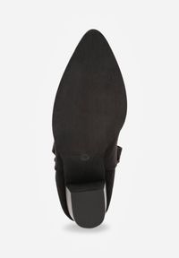 Renee - Czarne Botki Vices w Stylu Kowbojek na Słupku Velfedi. Okazja: na co dzień. Kolor: czarny. Materiał: jeans. Sezon: zima, jesień. Obcas: na słupku. Styl: casual #3