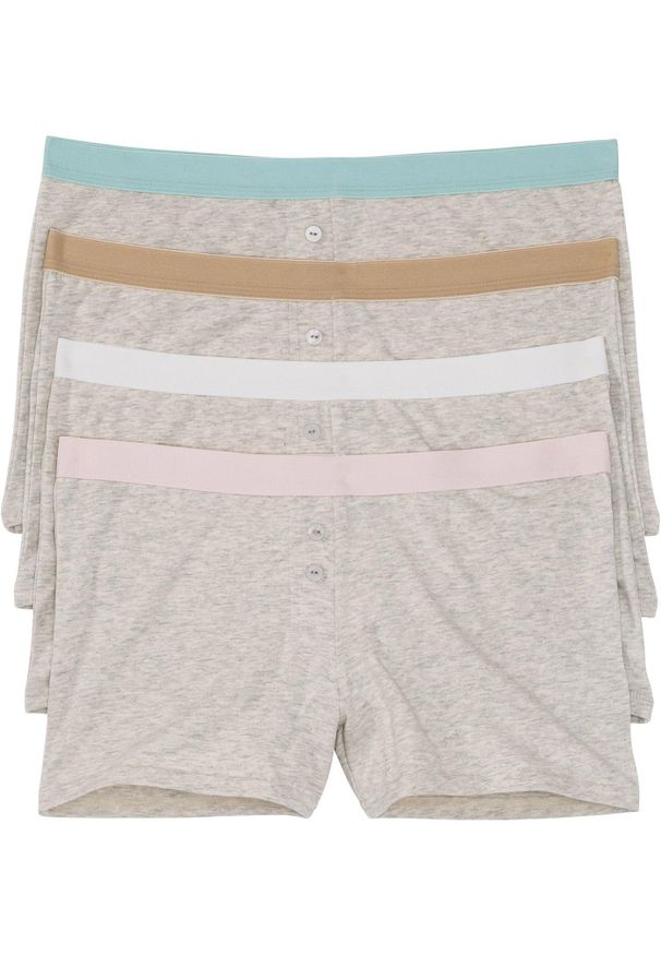 bonprix - Bokserki damskie (4 pary). Kolor: biały