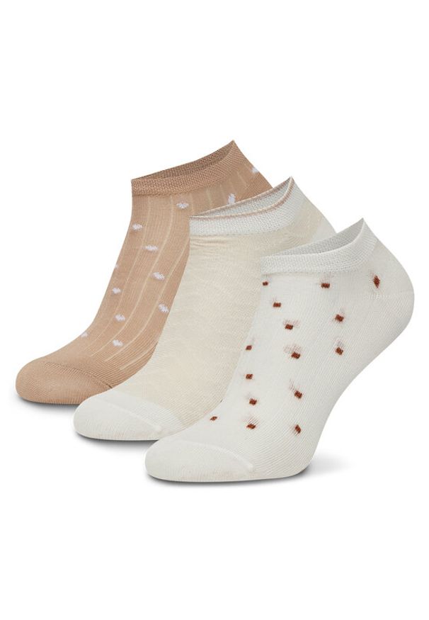 Nine West Skarpety krótkie KR_NW_FRESITA_Z_SS25 (3 PACK) Beżowy. Kolor: beżowy. Materiał: bawełna, materiał