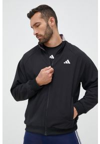 adidas Performance bluza treningowa Melbourne kolor czarny wzorzysta. Kolor: czarny. Materiał: skóra, materiał. Długość rękawa: raglanowy rękaw #5