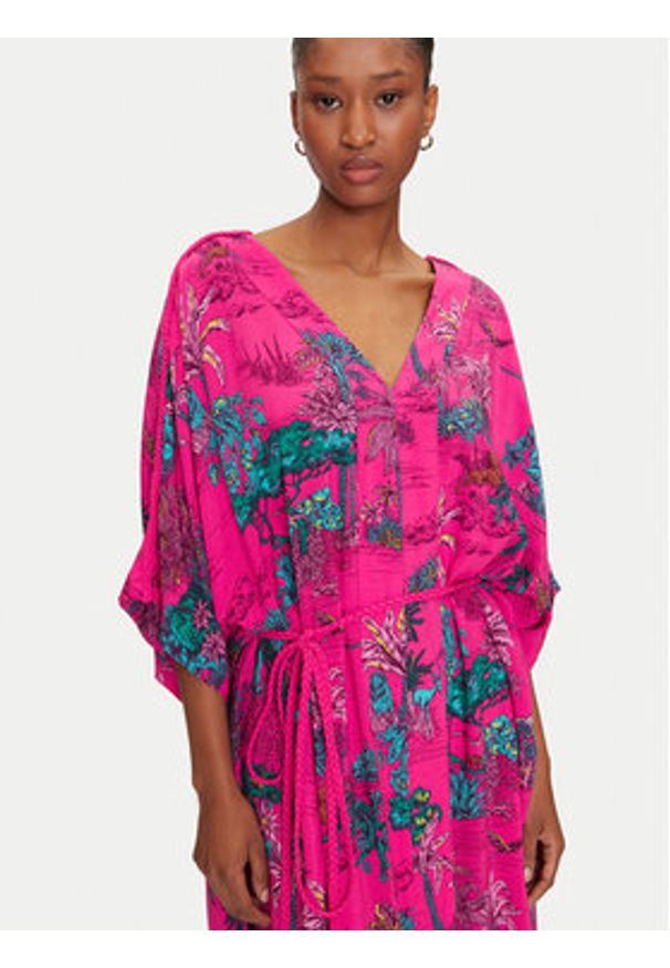 Chantelle Sukienka letnia C18RW1 Różowy Relaxed Fit. Kolor: różowy. Materiał: wiskoza. Sezon: lato