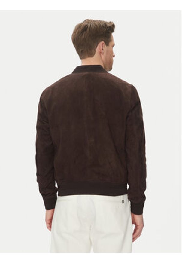 Serge Pariente Kurtka skórzana M888 Brązowy Regular Fit. Kolor: brązowy. Materiał: skóra