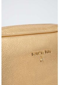 Patrizia Pepe torebka skórzana kolor złoty. Kolor: złoty. Materiał: skórzane. Rodzaj torebki: na ramię #4