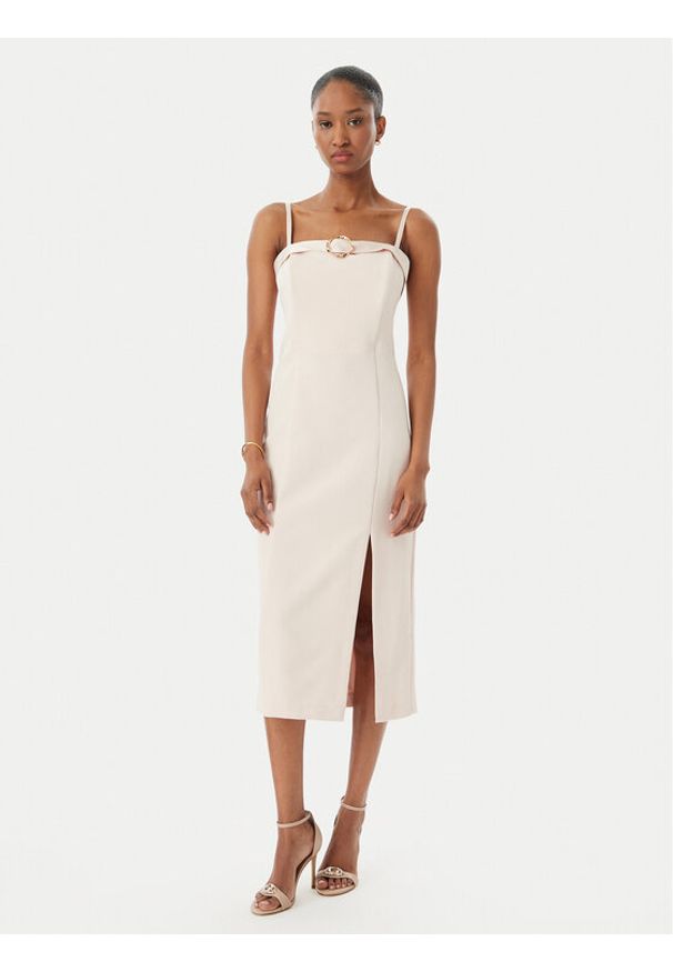 Rinascimento Sukienka koktajlowa CFC0122399003 Różowy Regular Fit. Kolor: różowy. Materiał: syntetyk. Styl: wizytowy