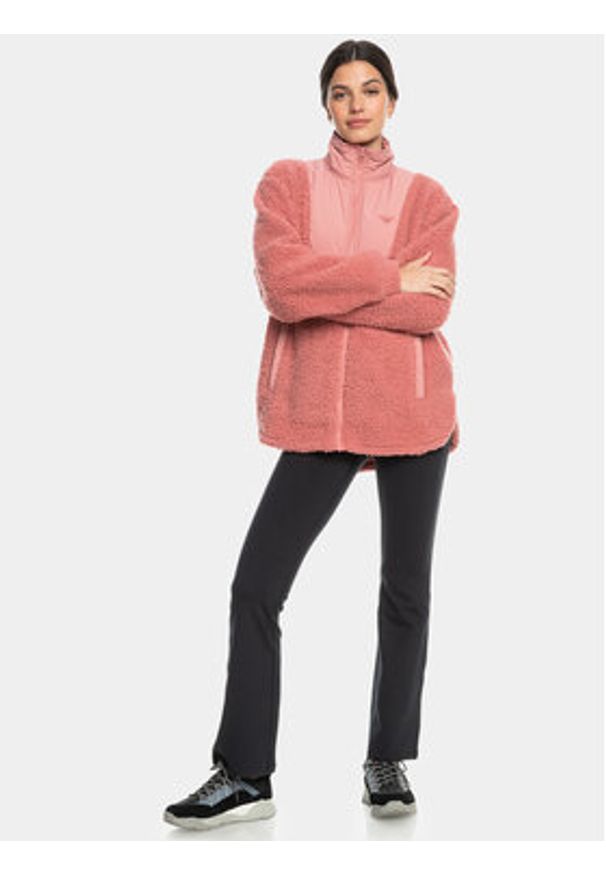 Roxy Polar Sherpa Jacket Plfl ERJPF03155 Różowy Regular Fit. Kolor: różowy. Materiał: syntetyk
