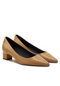 TOMMY HILFIGER - Tommy Hilfiger Czółenka Th Mid Heel Pump FW0FW08204 Khaki. Kolor: brązowy. Materiał: skóra