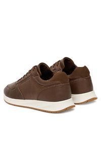 TOMMY HILFIGER - Tommy Hilfiger Sneakersy Premium Leather Hybrid FM0FM05700 Brązowy. Kolor: brązowy. Materiał: skóra #3
