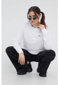 HUF longsleeve bawełniany kolor biały. Okazja: na co dzień. Kolor: biały. Materiał: bawełna. Długość rękawa: długi rękaw. Styl: casual #4