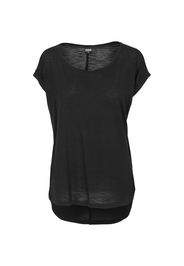 Urban Classics - Koszulka Damska Slub High Low Hem T-shirt. Kolor: czarny. Sport: turystyka piesza