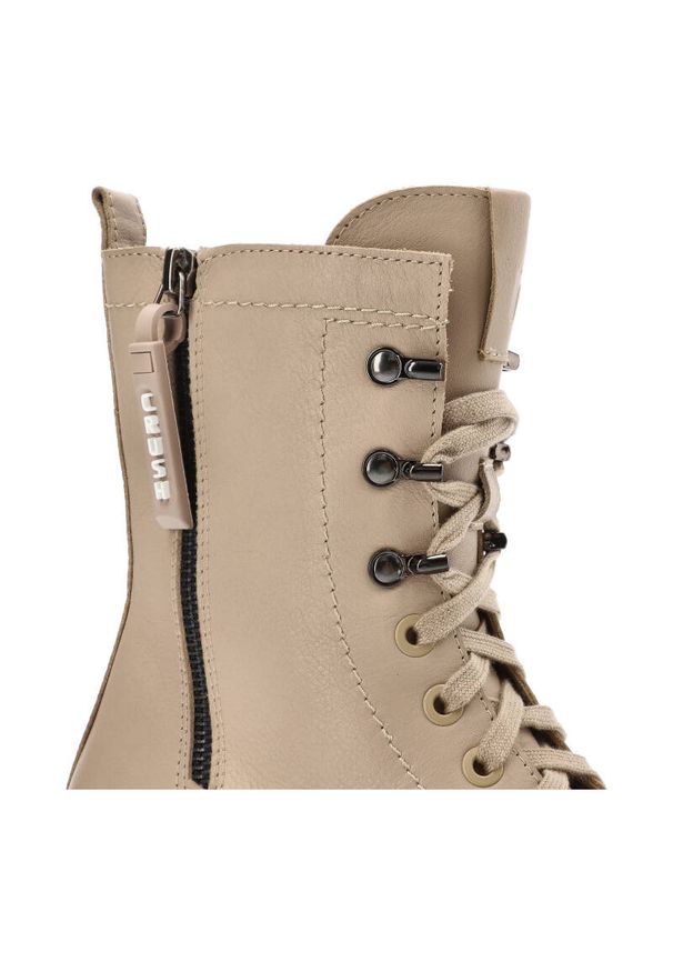 Beżowe Botki Nessi Wygodne Obuwie Damskie. Okazja: na co dzień. Zapięcie: sznurówki. Kolor: beżowy. Materiał: materiał. Sezon: lato. Styl: casual, elegancki