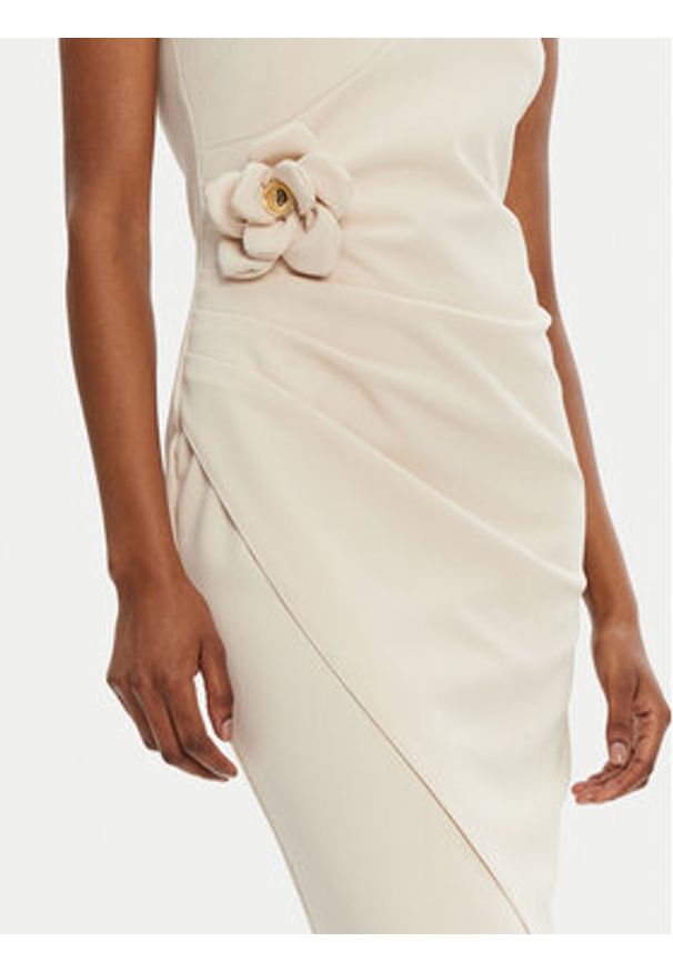 Rinascimento Sukienka koktajlowa CFC0122878003 Beżowy Regular Fit. Kolor: beżowy. Materiał: syntetyk. Styl: wizytowy