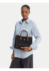 TOMMY HILFIGER - Tommy Hilfiger Torebka Th City Mini Tote AW0AW18393 Czarny. Kolor: czarny. Materiał: skórzane #1