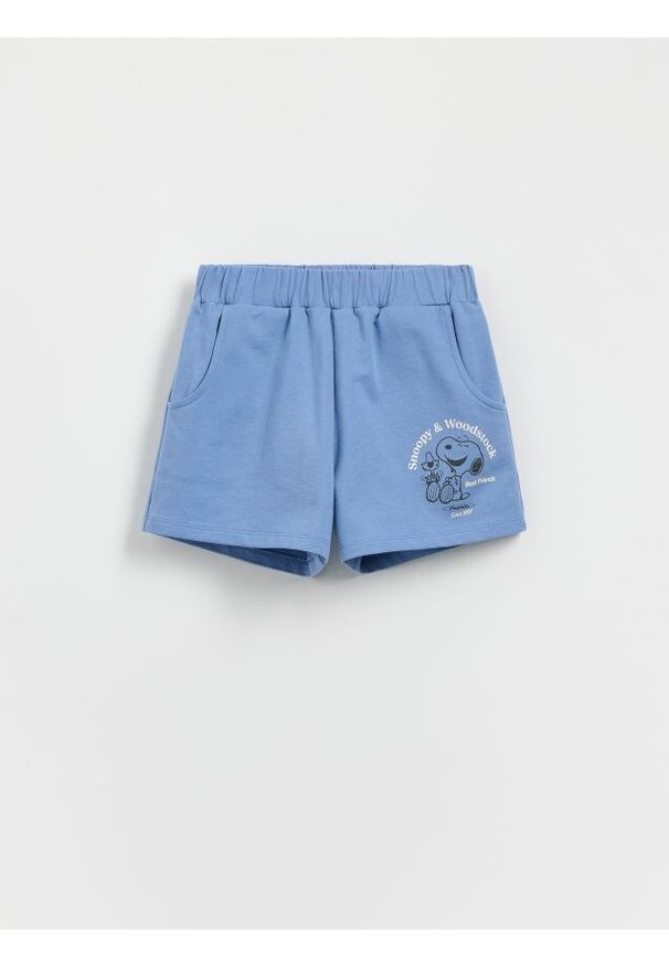 Reserved - Szorty Snoopy - granatowy. Kolor: niebieski. Materiał: bawełna