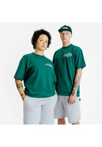 Decathlon - Koszulka z grafiką. Kolor: zielony. Materiał: bawełna
