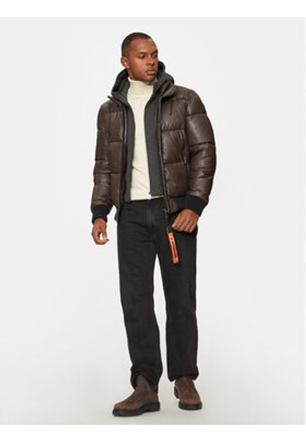 Milestone Kurtka skórzana Wesley 431040 21085 Brązowy Regular Fit. Kolor: brązowy. Materiał: skóra