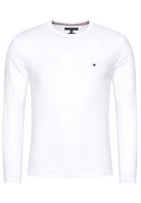 TOMMY HILFIGER - Tommy Hilfiger Longsleeve Logo MW0MW09096 Biały Regular Fit. Kolor: biały. Materiał: bawełna. Długość rękawa: długi rękaw