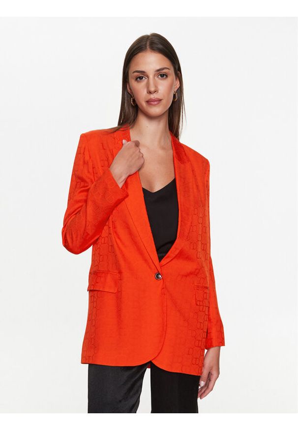 TwinSet - TWINSET Marynarka 231TT2144 Pomarańczowy Regular Fit. Kolor: pomarańczowy. Materiał: wiskoza