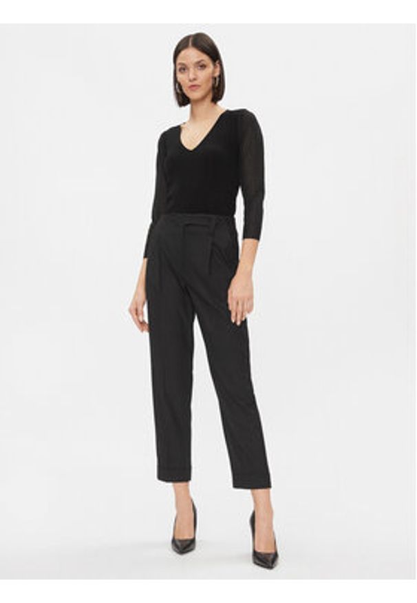 Marella Sweter Moneta 2333660239200 Czarny Regular Fit. Kolor: czarny. Materiał: wiskoza