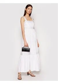 TwinSet Sukienka letnia 211TT2480 Biały Regular Fit. Kolor: biały. Materiał: bawełna. Sezon: lato #2