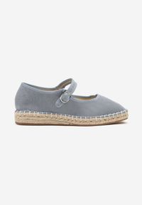 Born2be - Niebieskie Espadryle z Imitacji Zamszu z Zapięciem na Sprzączkę Zeonia. Okazja: na co dzień. Zapięcie: sprzączka. Kolor: niebieski. Materiał: zamsz. Obcas: na płaskiej podeszwie. Styl: casual, elegancki