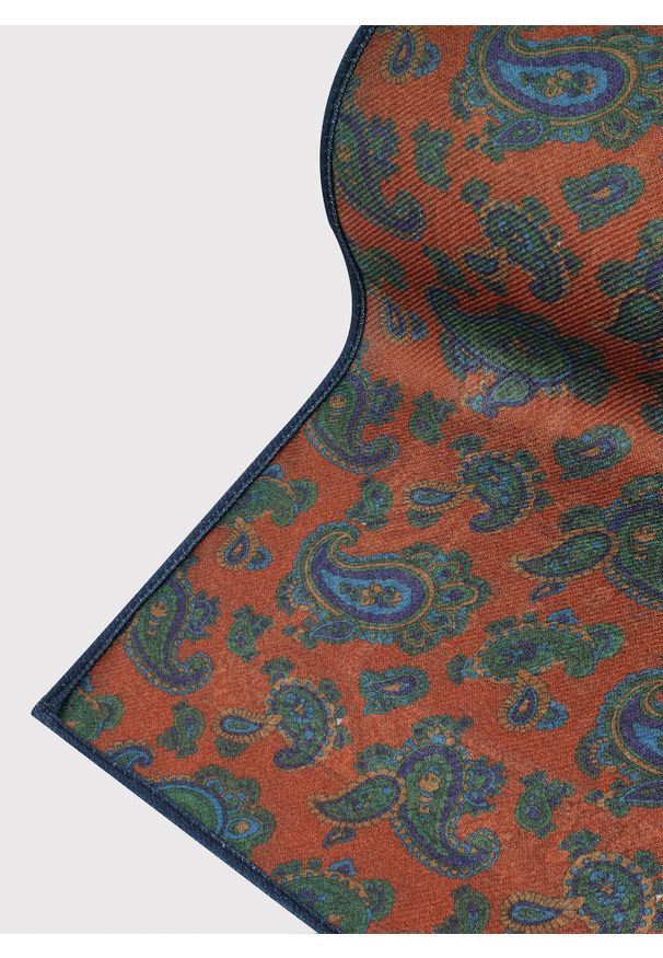 Pako Lorente - PAKO LORENTE - Dwustronna poszetka męska paisley. Materiał: poliester. Wzór: paisley