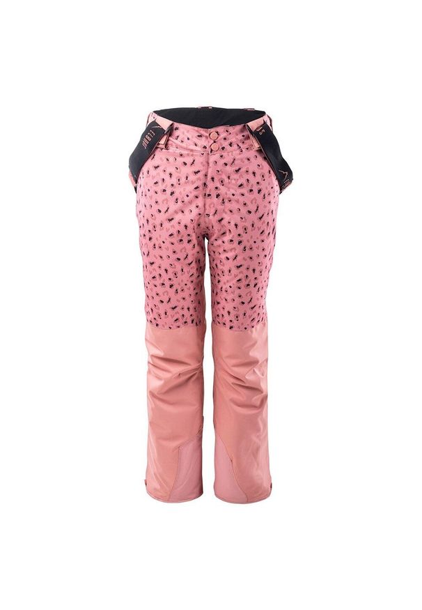 Elbrus - Spodnie Narciarskie Dla Dzieci Balmani Z Nadrukiem Zwierzęcym. Kolor: różowy, wielokolorowy, czarny. Wzór: motyw zwierzęcy, nadruk. Sezon: zima. Sport: narciarstwo