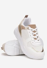 Renee - Białe Sneakersy na Platformie przed Kostkę Imunasa. Wysokość cholewki: przed kostkę. Kolor: biały. Wzór: aplikacja, kolorowy. Obcas: na platformie #5