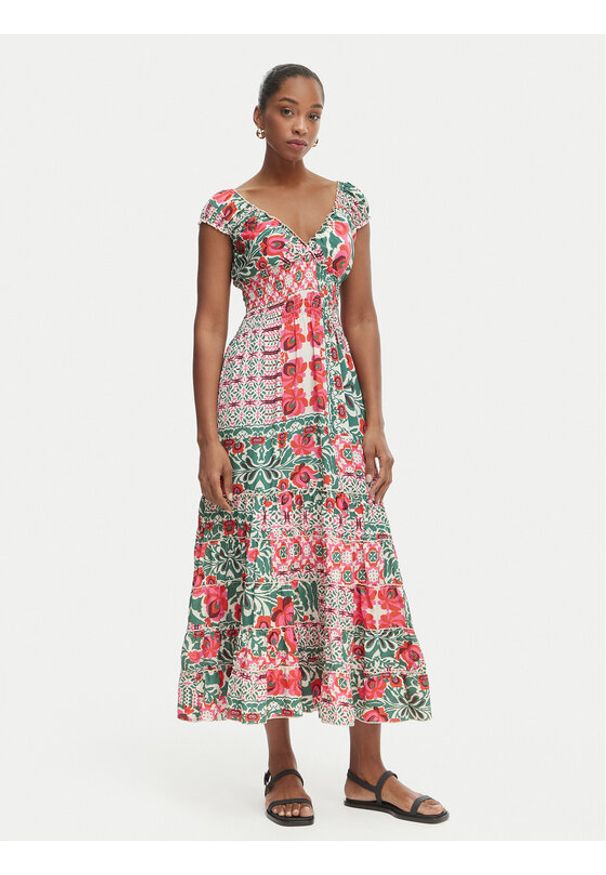 Iconique Sukienka letnia Shirley IC26-096 Kolorowy Regular Fit. Materiał: syntetyk. Wzór: kolorowy. Sezon: lato