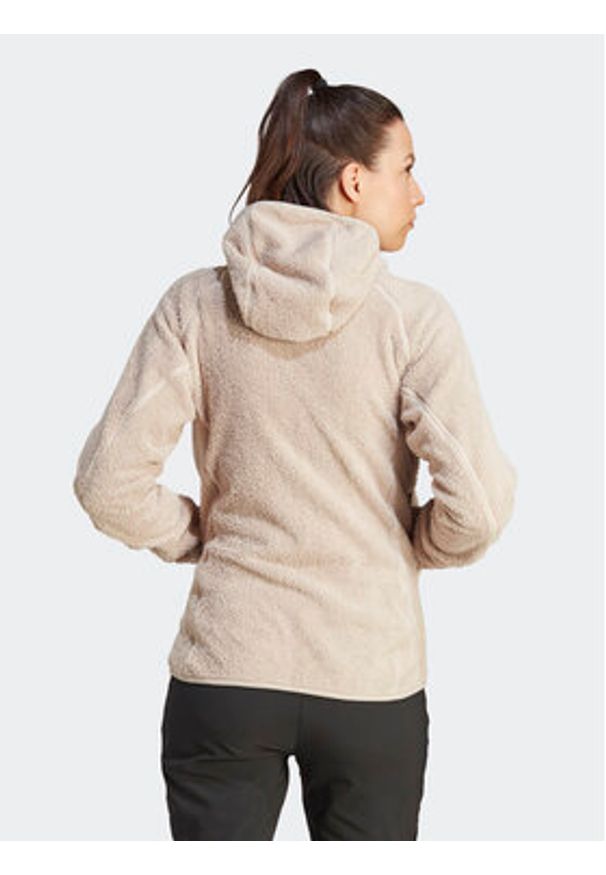 Adidas - adidas Polar Terrex Techrock Reversible High-Pile-Fleece IB1862 Beżowy Slim Fit. Kolor: beżowy. Materiał: syntetyk