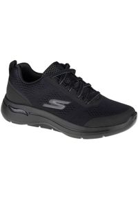 skechers - Buty do chodzenia, Skechers Go Walk Arch Fit 216116-BBK. Zapięcie: sznurówki. Kolor: czarny. Materiał: syntetyk, materiał. Szerokość cholewki: normalna. Sport: turystyka piesza