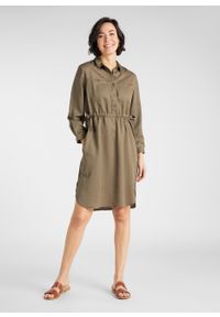 Lee - LEE 70s DRESS DAMSKA SUKIENKA KOSZULOWA OLIVE GREEN L50PJYNX. Typ sukienki: koszulowe