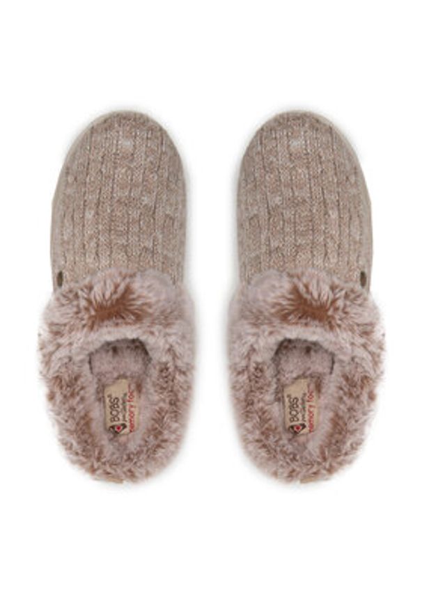 skechers - Skechers Kapcie Ice Angel 31204/LTBR Beżowy. Kolor: beżowy. Materiał: materiał