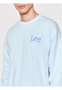 Lee Bluza Logo L85KQVUW 112145623 Błękitny Loose Fit. Kolor: niebieski. Materiał: bawełna #3