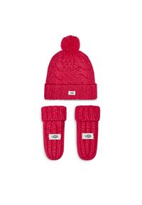 Zestaw Czapka i Rękawiczki Ugg. Kolor: różowy
