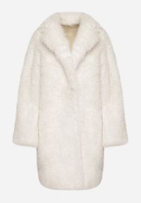 Born2be - Beżowy Płaszcz Futerko o Długim Kroju Otirena. Okazja: na co dzień. Kolor: beżowy. Materiał: futro. Długość: długie. Styl: casual, elegancki #5