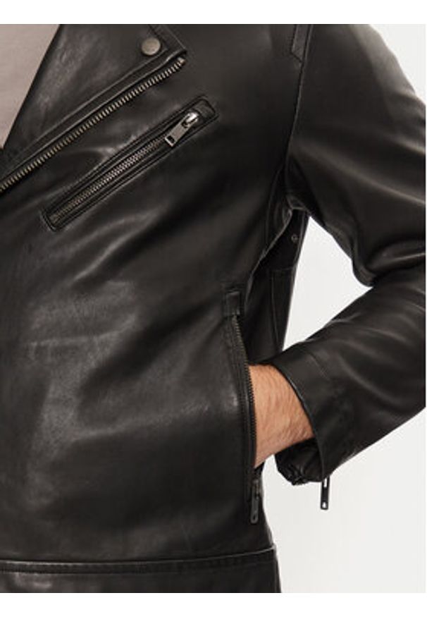 BOSS Kurtka skórzana Jolush 50530258 Czarny Regular Fit. Kolor: czarny. Materiał: skóra